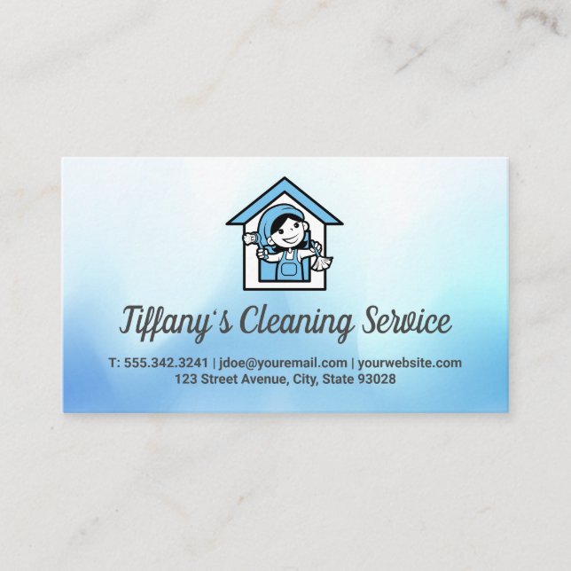 House Cleaner Logo | Maid Business Card (Front)
