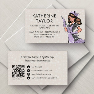 House Cleaner Maid Professional Business Card