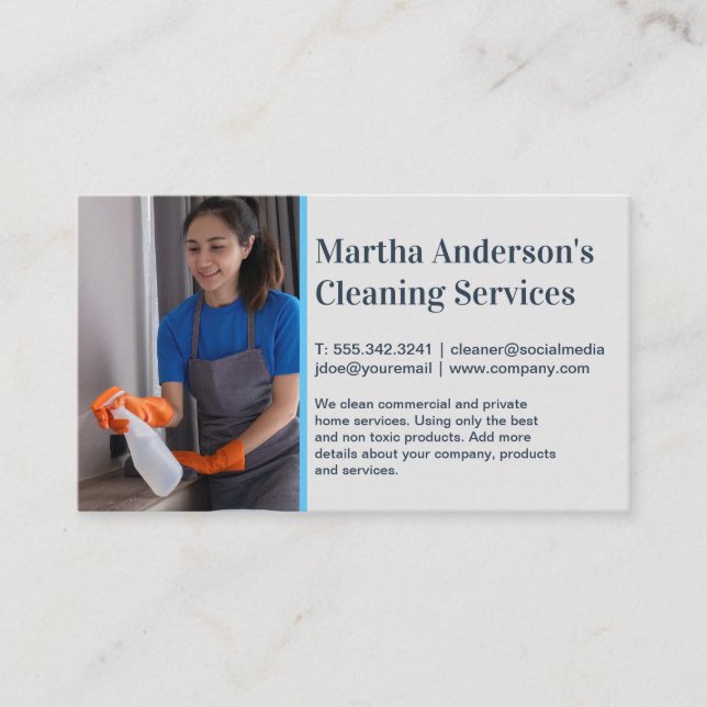 House Cleaner | Maid Services Business Card (Front)
