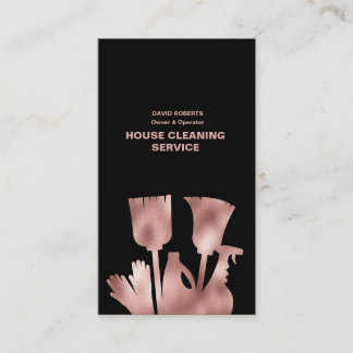 House Cleaner Rose Gold Cleaning Service Business  Card