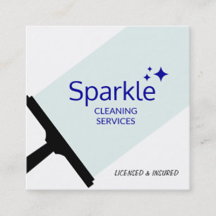 House Cleaner Squeegee Cleaning Service Square Business Card