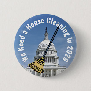 House Cleaning 2026 Election 6 Cm Round Badge