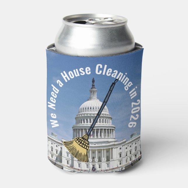 House Cleaning 2026 Election Can Cooler (Can Front)