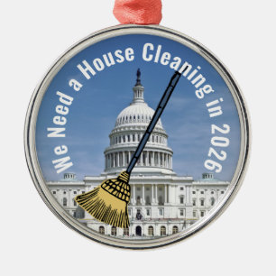 House Cleaning 2026 Election Metal Tree Decoration