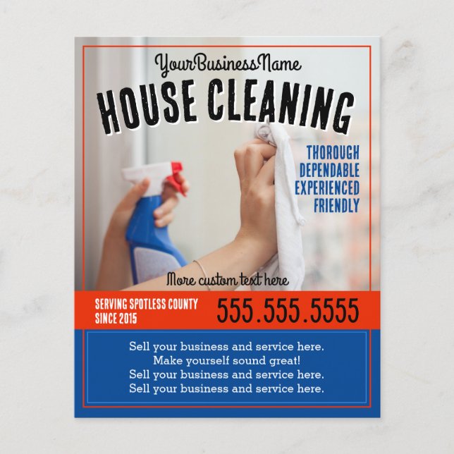 House Cleaning 5x6 in Professional Promotional Flyer (Front)