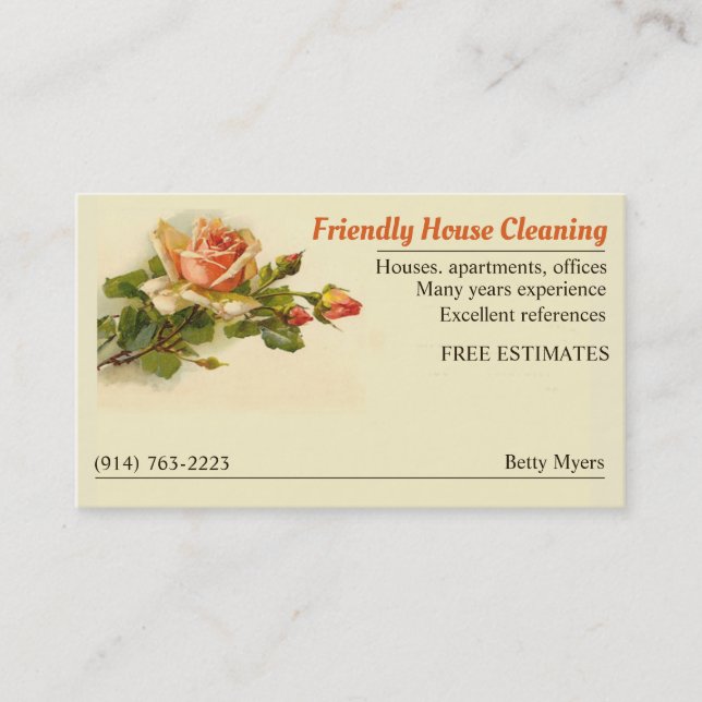 House Cleaning business card (Front)
