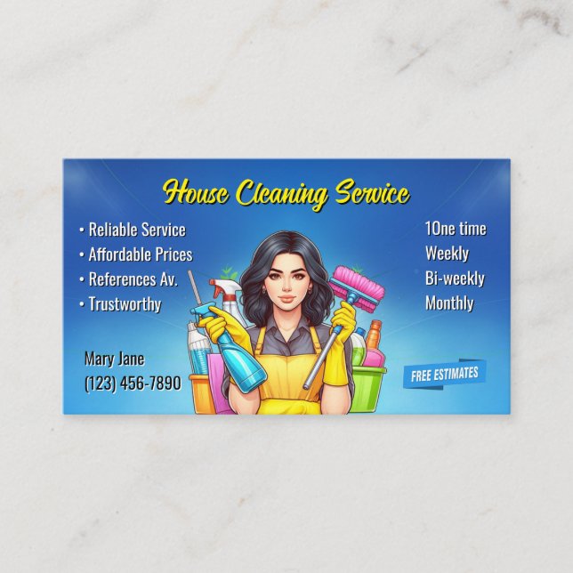 House Cleaning Business Cards (Front)