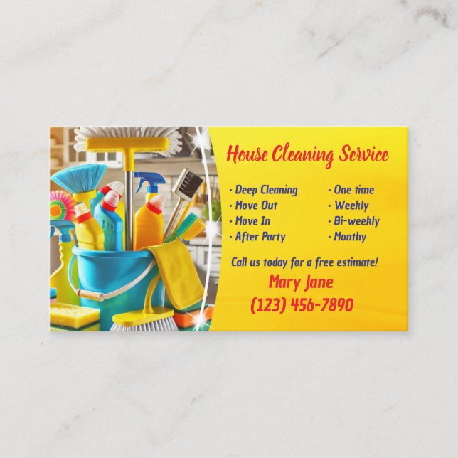 House Cleaning Business Cards (Front)