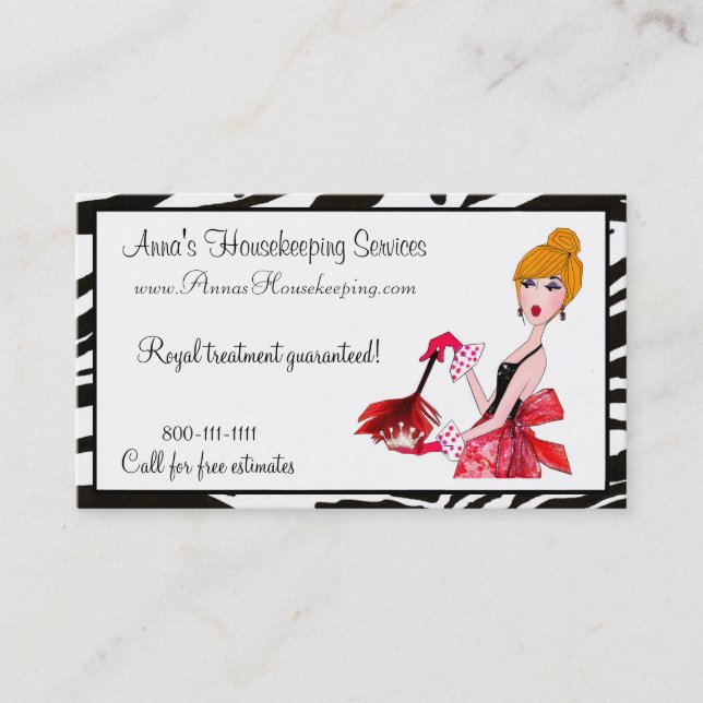 House Cleaning Diva Business Cards (Front)