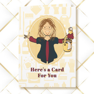 House Cleaning Female Cartoon Appreciation Card