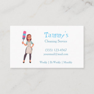 House Cleaning Girl Service Business Card