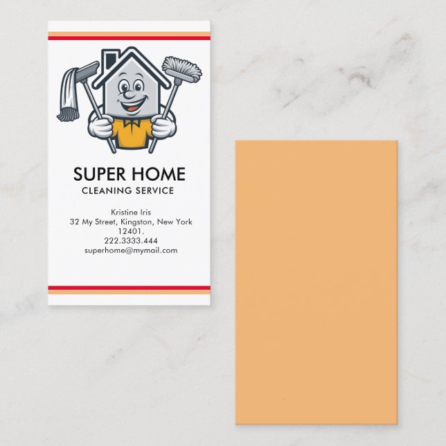 House Cleaning Home Services Business Card (Front/Back)