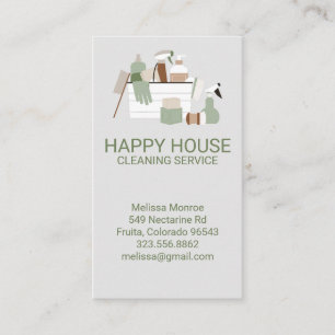 House Cleaning Home Services Charming Business Card