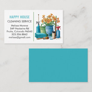 House Cleaning Home Services Charming  Business Card