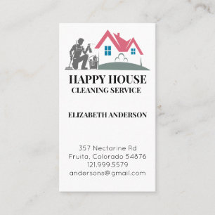 House Cleaning Home Services Custom Charming  Business Card