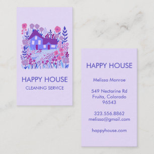 House Cleaning Home Services Floral Farmhouse Business Card