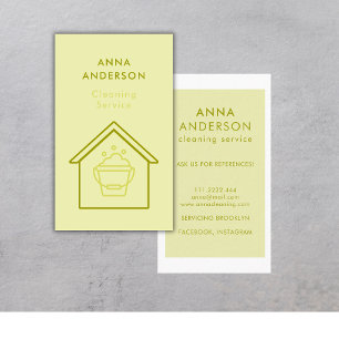 House Cleaning Home Services Minimal Green Business Card