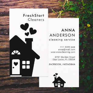 House Cleaning Home Services Minimal Simple  Business Card