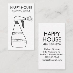 House Cleaning Home Services Supplies Spray Bottle Business Card