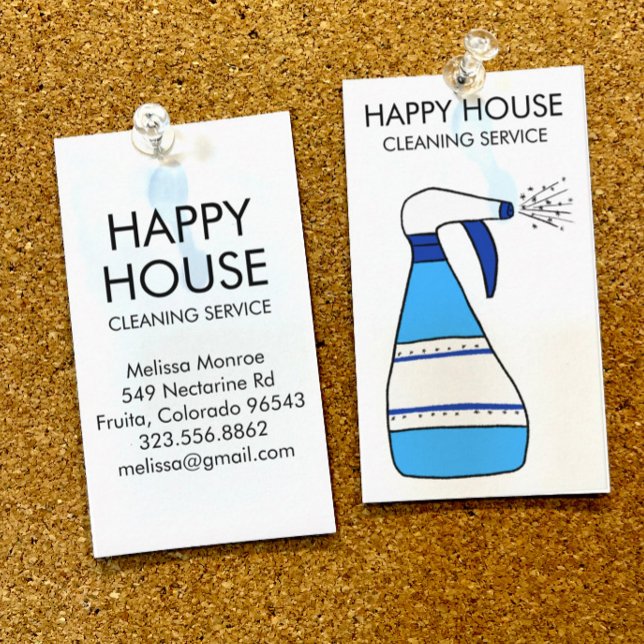 House Cleaning Home Services Supplies Spray Bottle Business Card (Creator Uploaded)