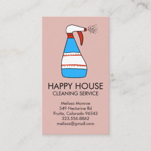 House Cleaning Home Services Supplies Spray Bottle Business Card