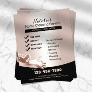 House Cleaning Housekeeping Service Rose Gold  Flyer