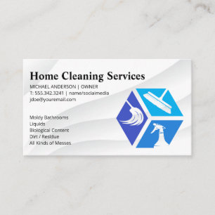 House Cleaning Icons   Maid Business Card