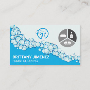 House Cleaning Icons   Soap Bubbles Business Card