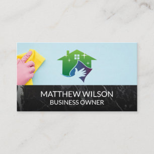 House Cleaning Logo Maid Business Card