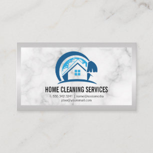 House Cleaning Logo Marble Business Card
