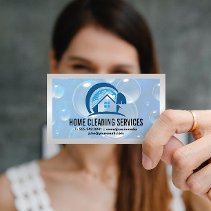 House Cleaning Logo   Soap Bubbles Business Card