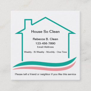 House Cleaning Maid Bold Modern Business Cards