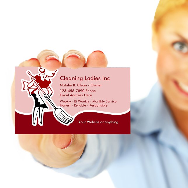 House Cleaning Maid Business Card (cleaning)