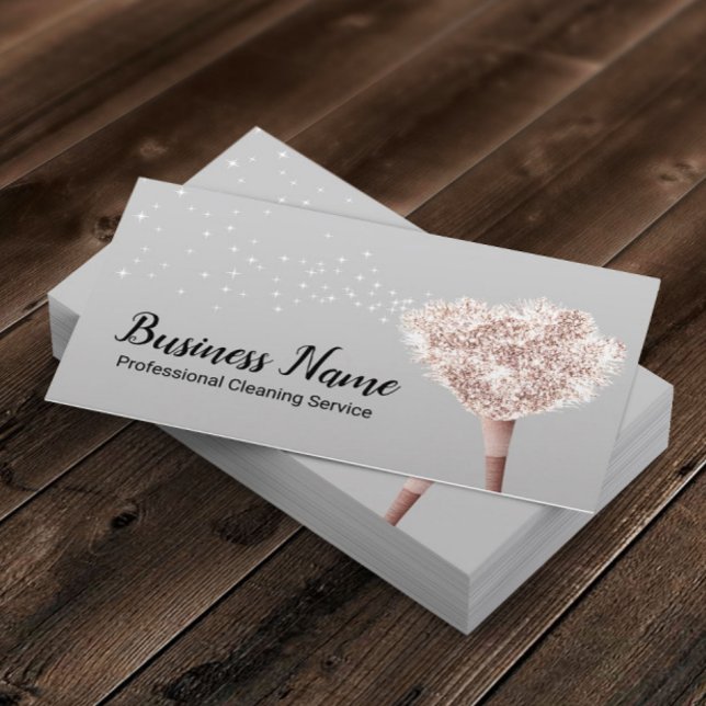 House Cleaning Maid Feather Duster Housekeeping Business Card (Creator Uploaded)