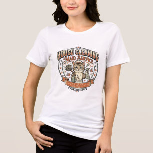 House Cleaning Maid Service Cat House Cleaning Mai Tri-Blend Shirt