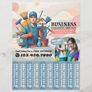 House cleaning Maid Service Flyer Tear Off Strips