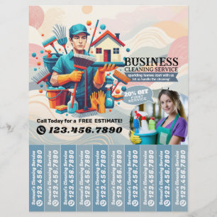 House cleaning Maid Service Flyer Tear Off Strips