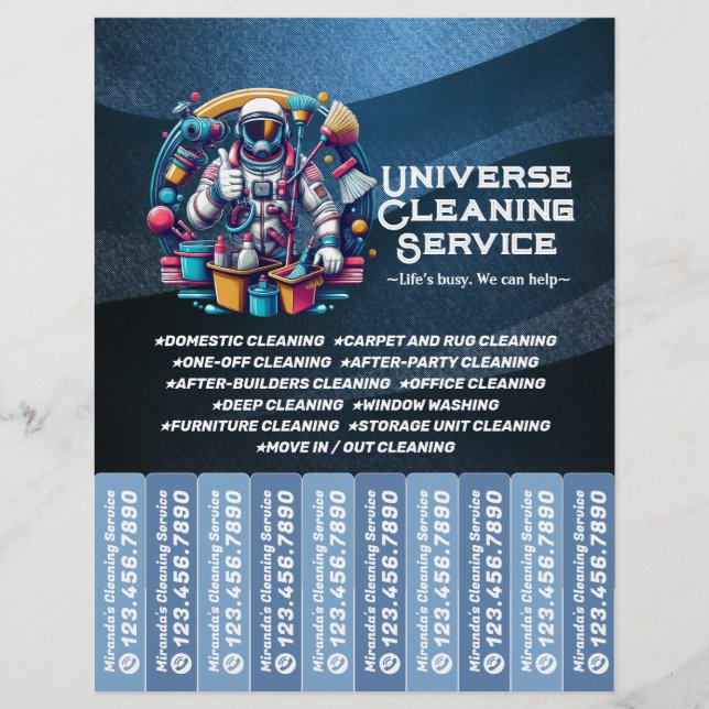 House cleaning Maid Service Flyer Tear Off Strips (Front)