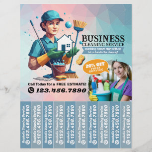 House cleaning Maid Service Flyer Tear Off Strips