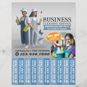House cleaning Maid Service Flyer Tear Off Strips
