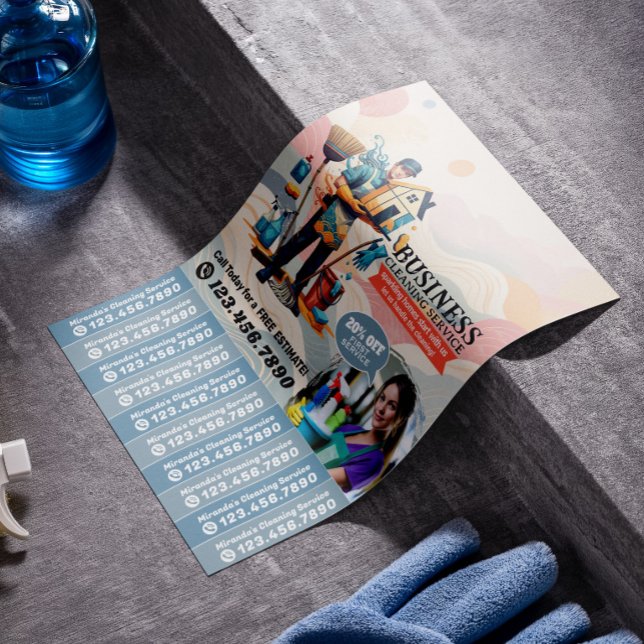 House cleaning Maid Service Flyer Tear Off Strips (Creator Uploaded)