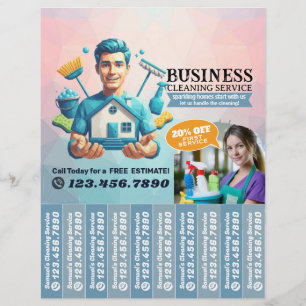 House cleaning Maid Service Flyer Tear Off Strips