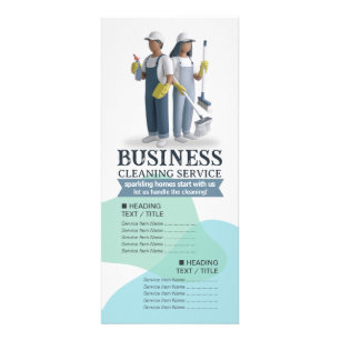 House Cleaning Maid Service Housekeeping Price Rack Card