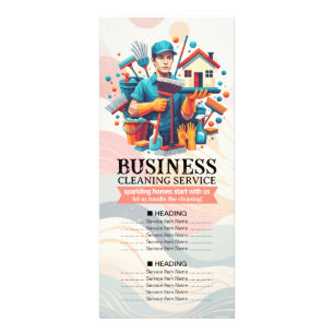 House Cleaning Maid Service Housekeeping Price Rack Card