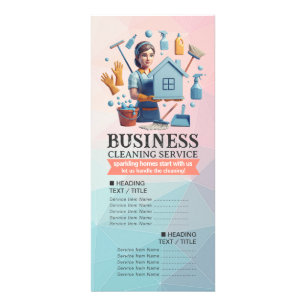 House Cleaning Maid Service Housekeeping Price Rack Card