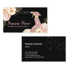 House Cleaning Maid Service Modern Floral Black