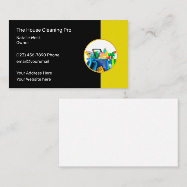 House Cleaning Maid Services Business Card (Front/Back)