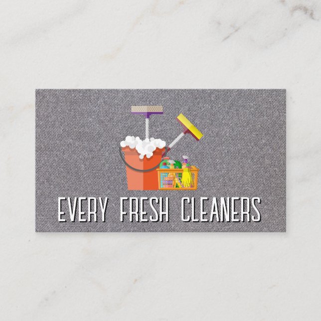 House Cleaning Maid Tools Business Card (Front)