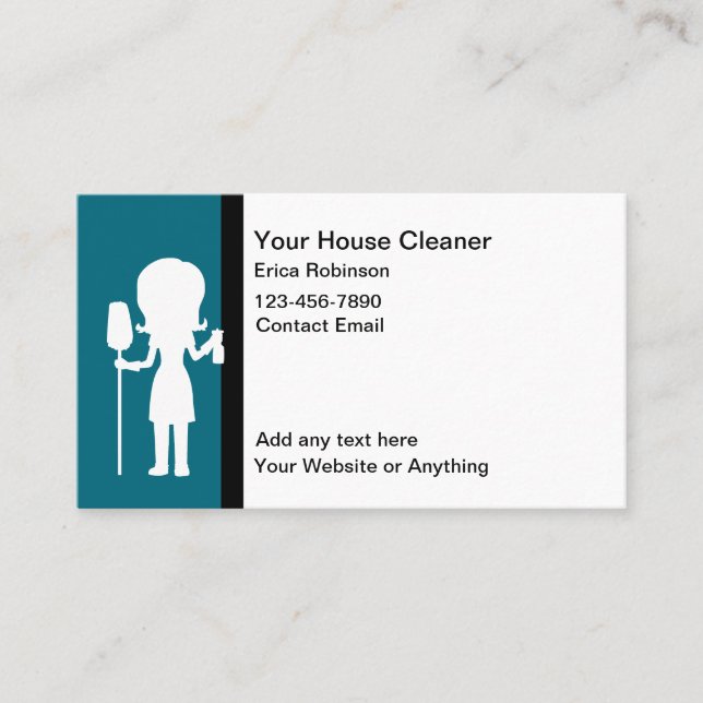 House Cleaning Modern Business Cards  (Front)