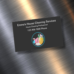 House Cleaning Modern Simple Design Magnetic Business Card
